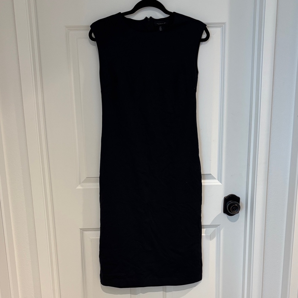 Tahari Classic Black Midi Dress